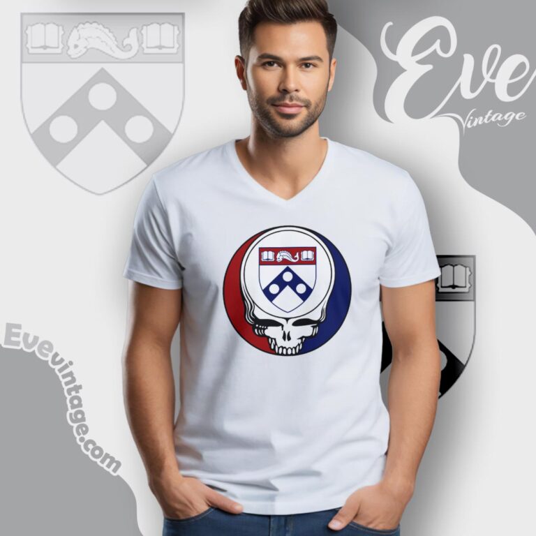 University Of Pennsylvania Steal Your Face Grateful Dead Shirt V Neck TShirt University Of Pennsylvania Steal Your Face Grateful Dead Shirt V Neck TShirt