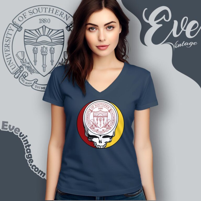 University Of Southern California Steal Your Face Grateful Dead Shirt V Neck TShirt University Of Southern California Steal Your Face Grateful Dead Shirt V Neck TShirt