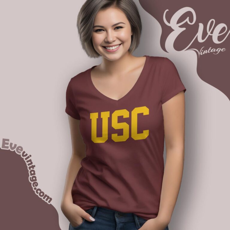 University Southern California Usc Shirt V Neck TShirt University Southern California Usc Shirt V Neck TShirt