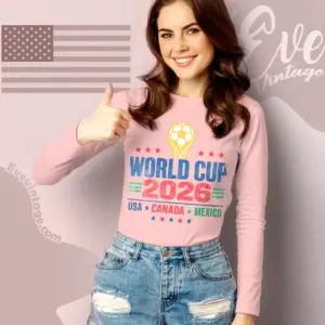 Usa Canada Mexico World Cup Trophy 2026 Long Sleeve Tee