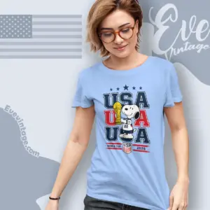 Usa World Cup Shirt Snoopy Holding Trophy Women T shirt