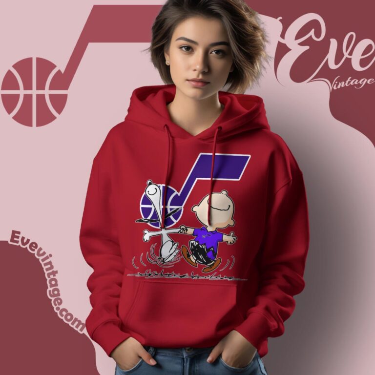 Utah Jazz Charlie Brown Snoopy Happy Dancing Shirt Hoodie Utah Jazz Charlie Brown Snoopy Happy Dancing Shirt Hoodie