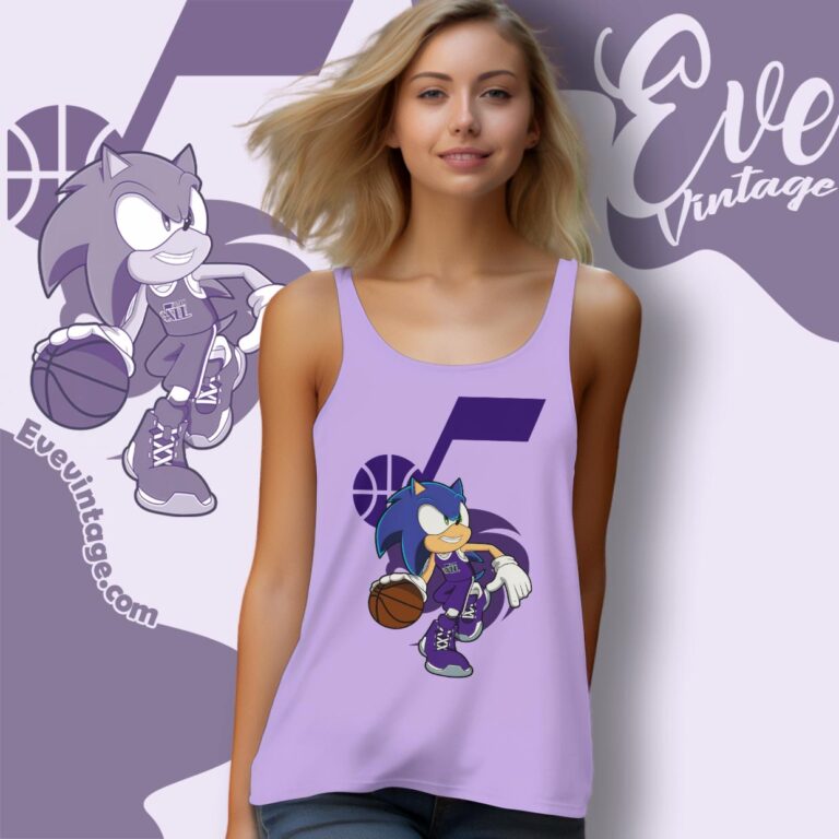 Utah Jazz Sonic The Hedgehog Shirt Tank Top Racerback Utah Jazz Sonic The Hedgehog Shirt Tank Top Racerback