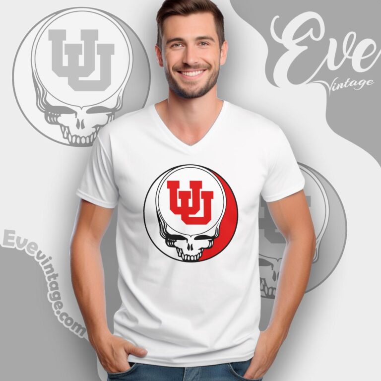 Utah Utes Steal Your Face Stealie Shirt V Neck TShirt Utah Utes Steal Your Face Stealie Shirt V Neck TShirt