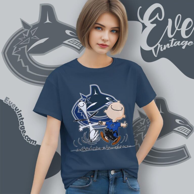 Vancouver Canucks Charlie Brown Snoopy Happy Dancing Shirt Women T Shirt Vancouver Canucks Charlie Brown Snoopy Happy Dancing Shirt Women T Shirt