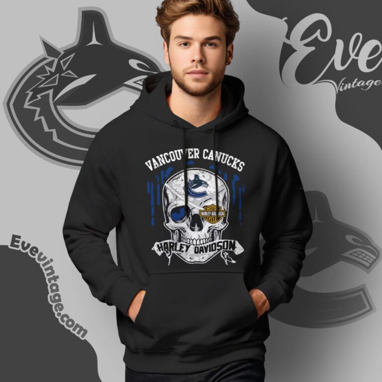 Vancouver Canucks Harley Davidson Skull Shirt Hoodie Vancouver Canucks Harley Davidson Skull Shirt Hoodie