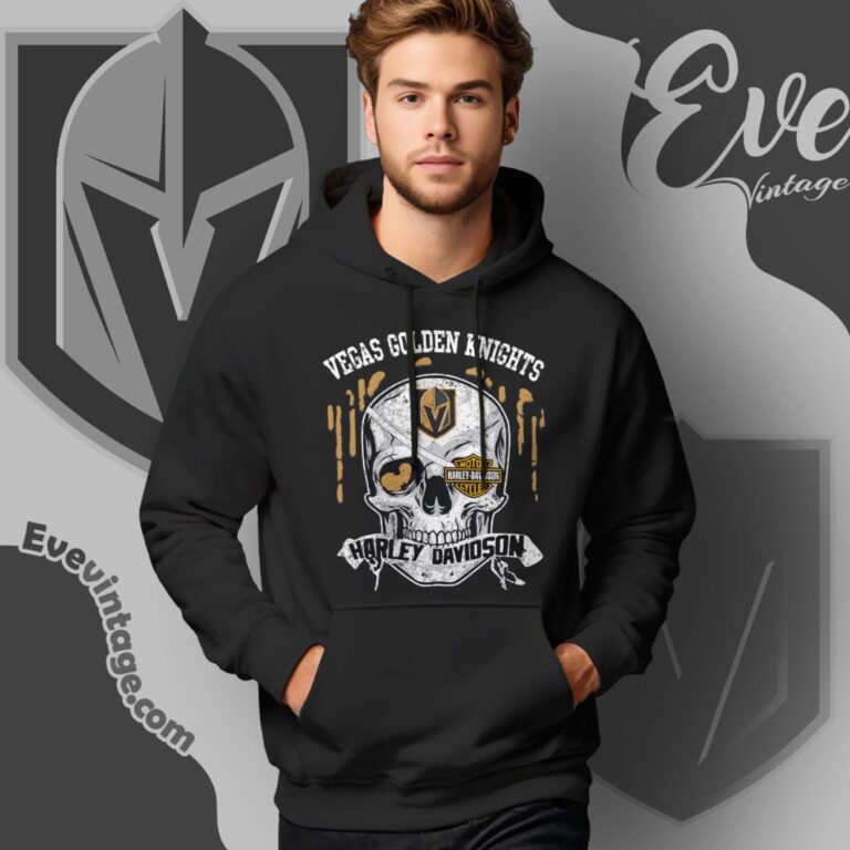 Vegas Golden Knights Harley Davidson Skull Shirt Hoodie Vegas Golden Knights Harley Davidson Skull Shirt Hoodie