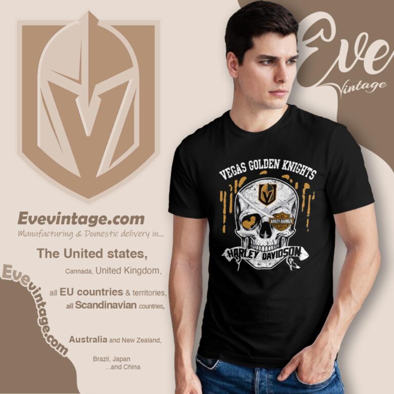 Vegas Golden Knights Harley Davidson Skull Shirt T Shirt Vegas Golden Knights Harley Davidson Skull Shirt T Shirt
