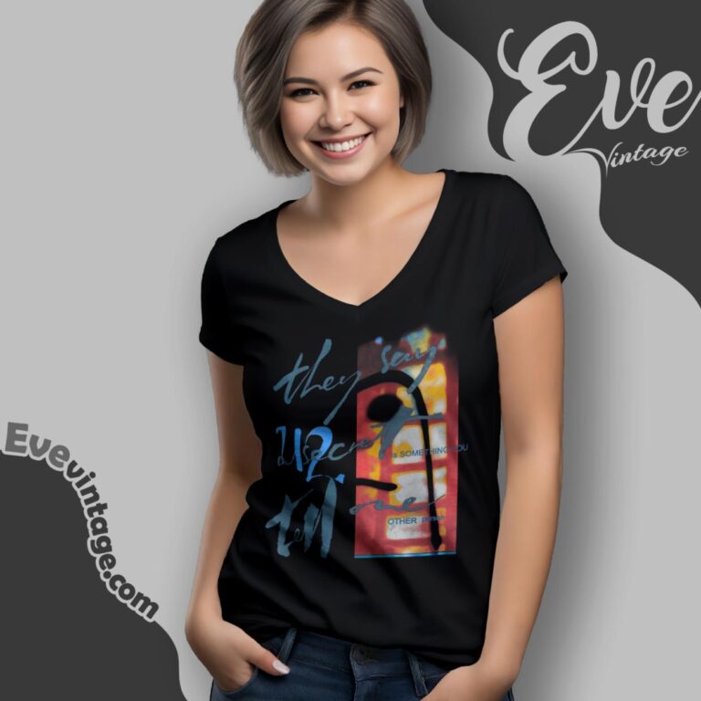 Vintage 1991 U2 Shirt They Say A Secret Is Something You Tell One Other Person V Neck TShirt Vintage 1991 U2 Shirt They Say A Secret Is Something You Tell One Other Person V Neck TShirt