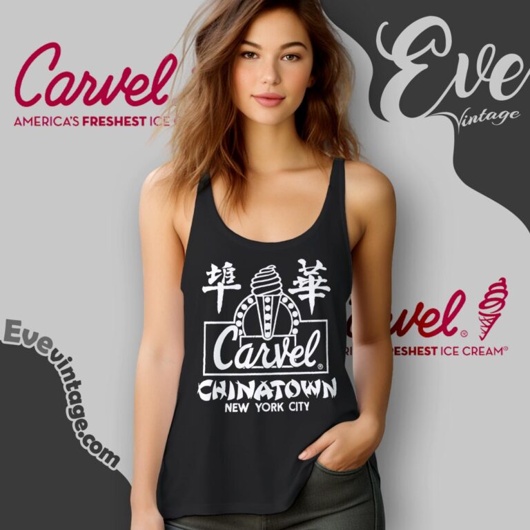 Vintage 80s Carvel Ice Cream Chinatown Ny City Shirt Tank Top Racerback Vintage 80s Carvel Ice Cream Chinatown Ny City Shirt Tank Top Racerback
