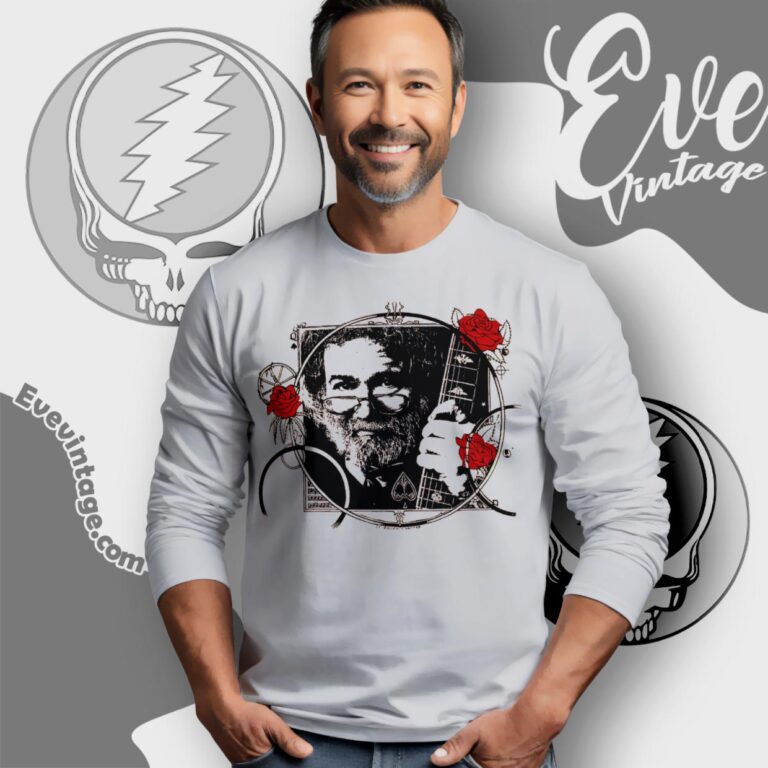 Vintage 90s Grateful Dead Jerry Garcia Shirt Long Sleeve Tee Vintage 90s Grateful Dead Jerry Garcia Shirt Long Sleeve Tee