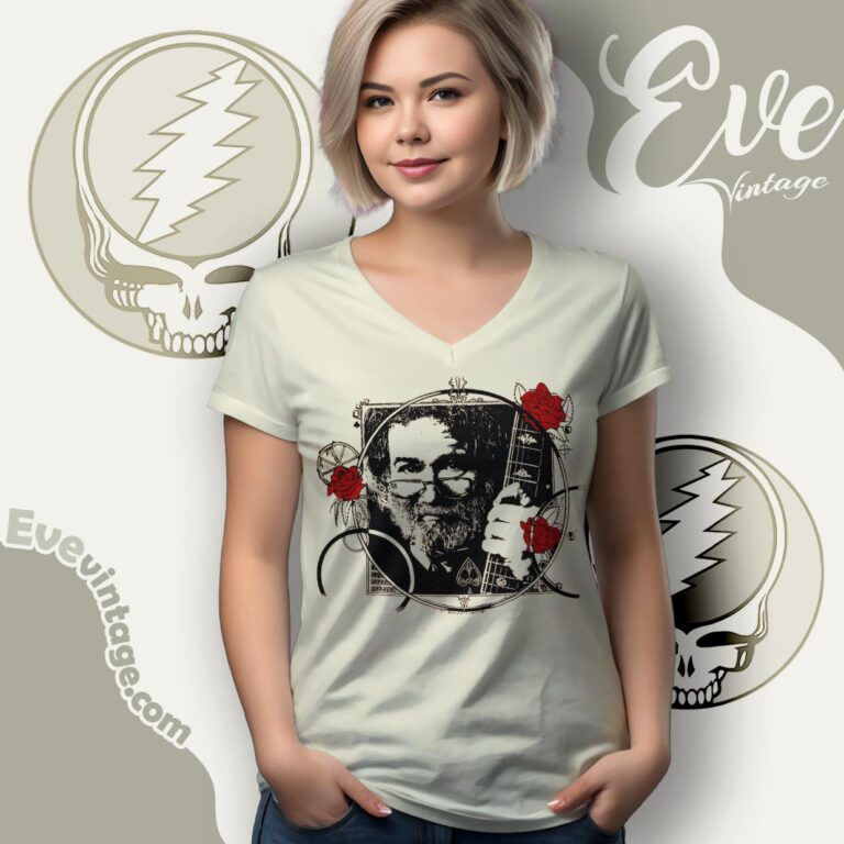 Vintage 90s Grateful Dead Jerry Garcia Shirt V Neck TShirt Vintage 90s Grateful Dead Jerry Garcia Shirt V Neck TShirt
