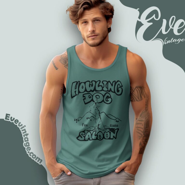 Vintage 90s Howling Dog Saloon Shirt Fox Alaska Souvenir Tank Top Racerback Vintage 90s Howling Dog Saloon Shirt Fox Alaska Souvenir Tank Top Racerback