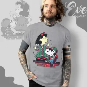Vintage 90s Snoopy And Lucy T shirt