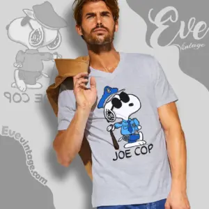 Vintage 90s Snoopy Joe Cop V Neck TShirt