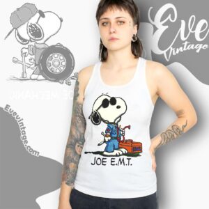 Vintage 90s Snoopy Joe E m t Shirt Tank Top Racerback
