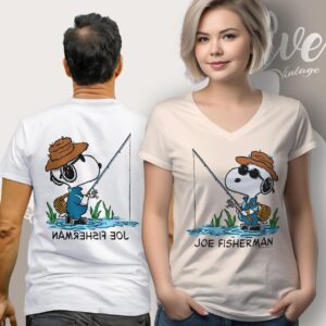 Vintage 90s Snoopy Joe Fisherman Shirt V Neck TShirt