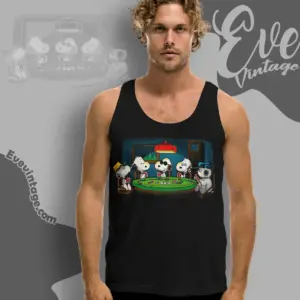 Vintage 90s Snoopy Poker Dogs Tank Top Racerback