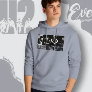 Vintage 90s U2 Shirt Rattle And Hum Art Hoodie