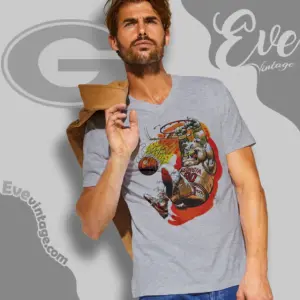 Vintage 90s Uga Georgia Bulldogs Basketball V Neck TShirt