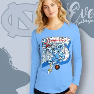 Vintage 90s Unc Tar Heels Jammin Basketball Long Sleeve Tee
