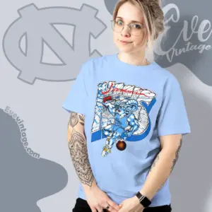 Vintage 90s Unc Tar Heels Jammin Basketball Women T shirt