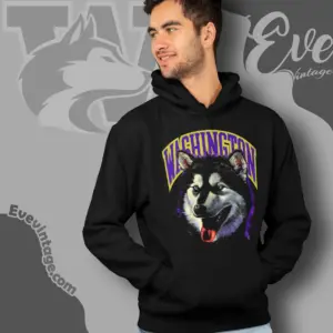 Vintage 90s Uw Washington Huskies Mascot Hoodie