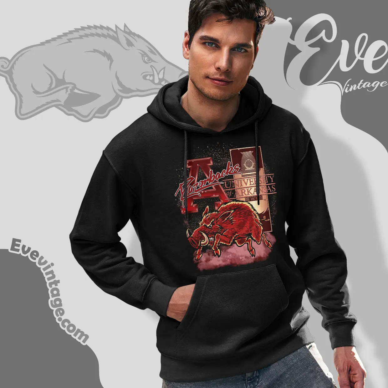 Vintage Arkansas Razorbacks Uark Mascot Hoodie Vintage Arkansas Razorbacks Uark Mascot Hoodie