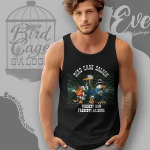 Vintage Bird Cage Saloon Shirt Prescott Dive Bar Tank Top Racerback