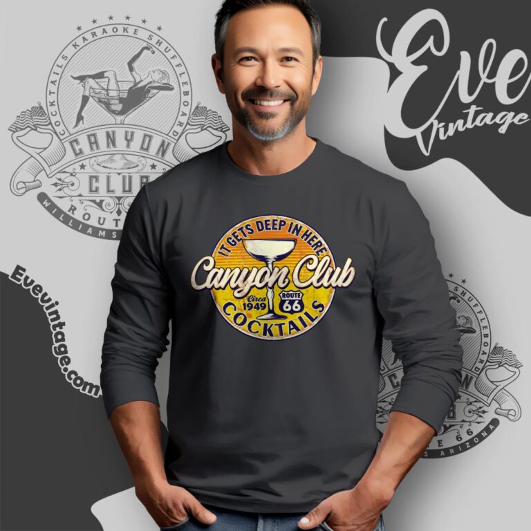 Vintage Canyon Club Cocktails Shirt Williams Arizona Long Sleeve Tee Vintage Canyon Club Cocktails Shirt Williams Arizona Long Sleeve Tee