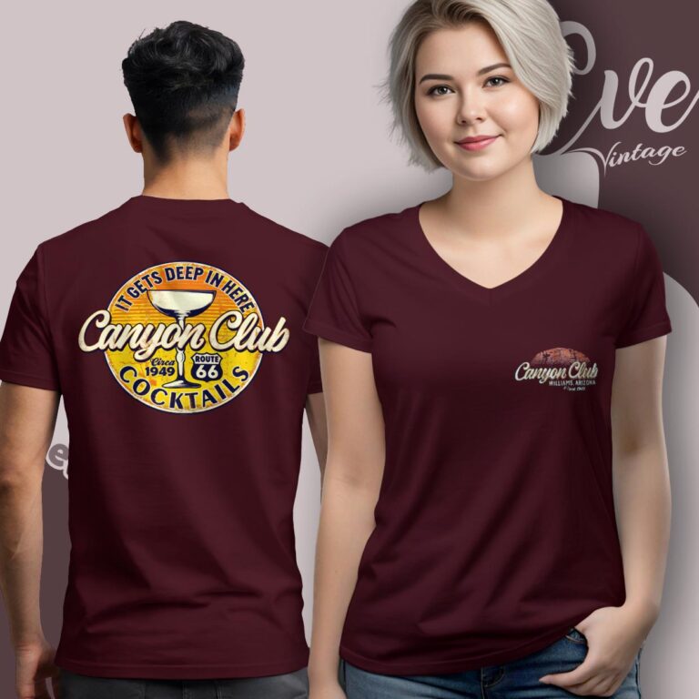 Vintage Canyon Club Cocktails Shirt Williams Arizona V Neck TShirt Vintage Canyon Club Cocktails Shirt Williams Arizona V Neck TShirt