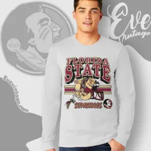 Vintage Fsu Seminoles Football Helmet Long Sleeve Tee