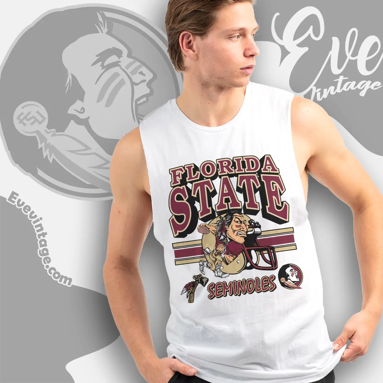 Vintage Fsu Seminoles Football Helmet Tank Top Racerback Vintage Fsu Seminoles Football Helmet Tank Top Racerback