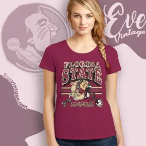 Vintage Fsu Seminoles Football Helmet Women T shirt