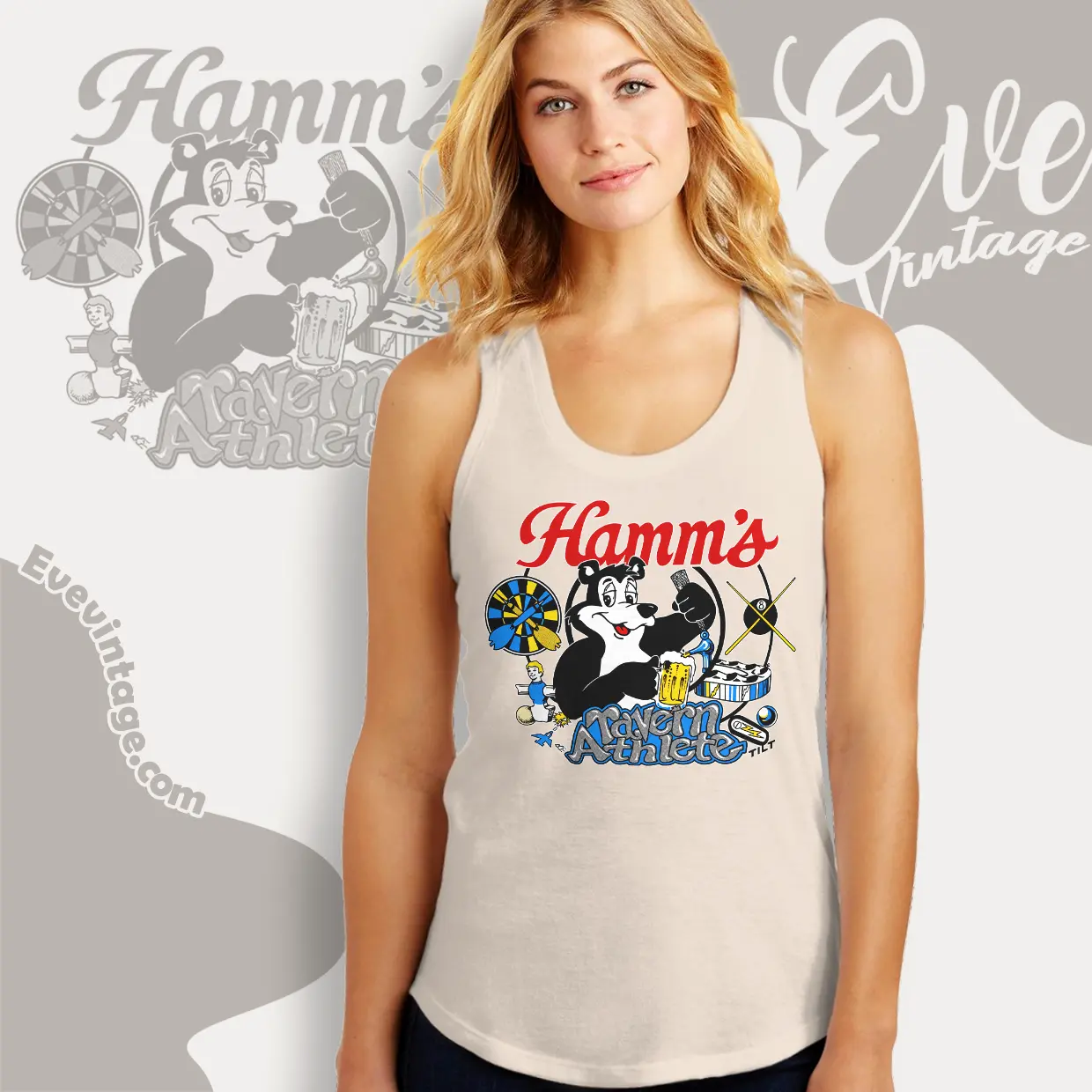 Vintage Hamms Beer Tavern Athlete Tank Top Racerback Vintage Hamms Beer Tavern Athlete Tank Top Racerback