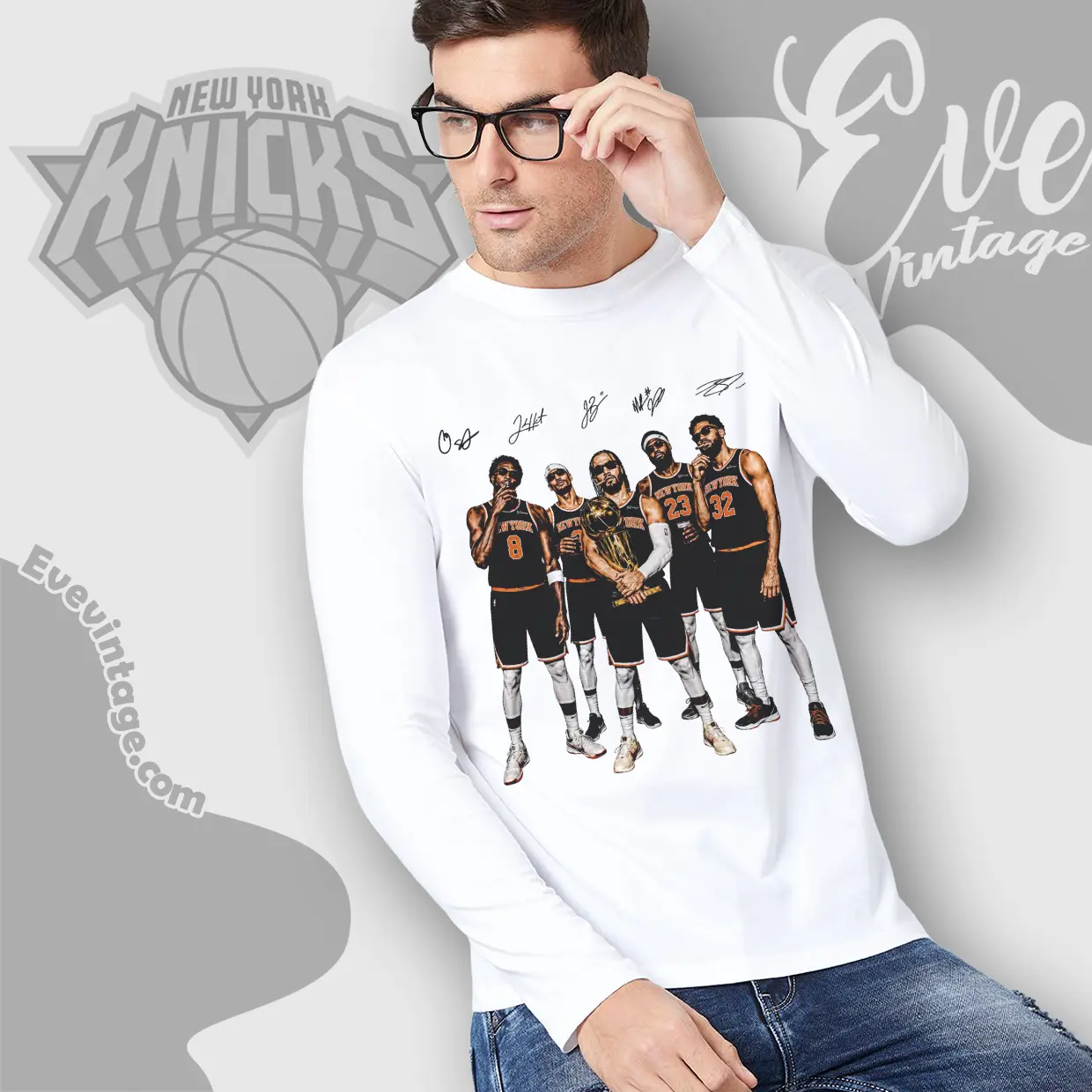 Vintage Jalen Brunson Anunoby Kat Championship Long Sleeve Tee Vintage Jalen Brunson Anunoby Kat Championship Long Sleeve Tee