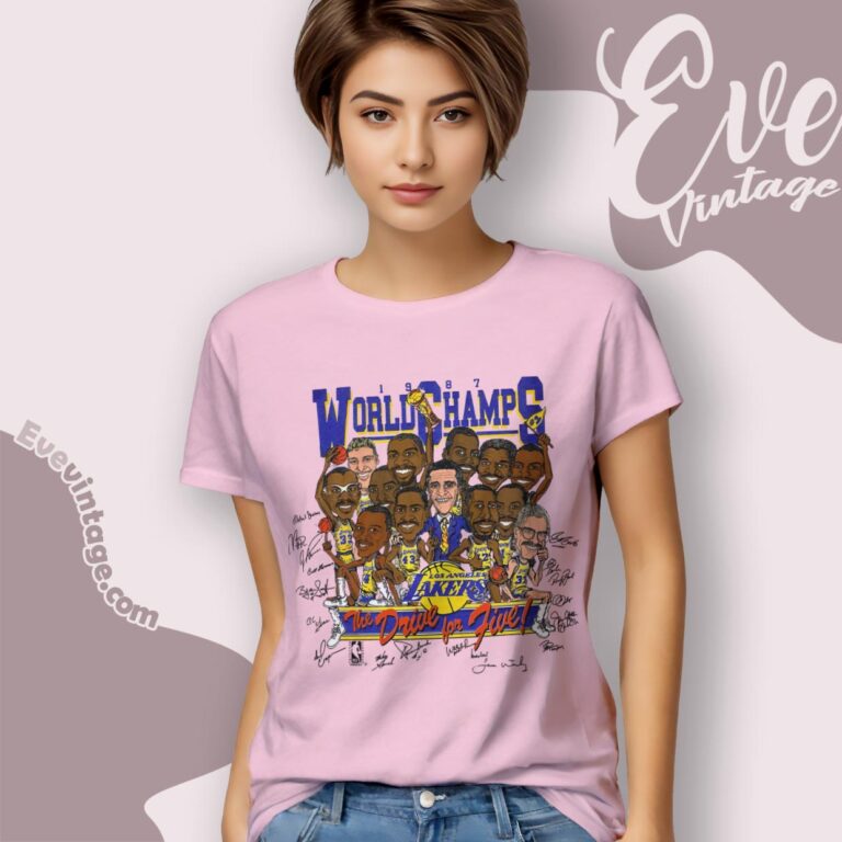 Vintage Lakers 1987 Shirt World Champions The Drive For Five Women T Shirt Vintage Lakers 1987 Shirt World Champions The Drive For Five Women T Shirt