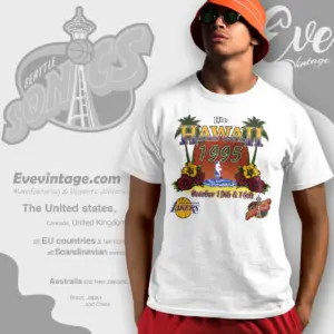 Vintage Lite Hawaii 1995 La Lakers Vs Seattle Sonics T shirt