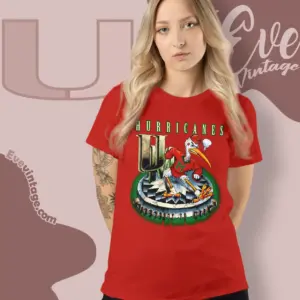 Vintage Miami Hurricanes Mascot Women T shirt