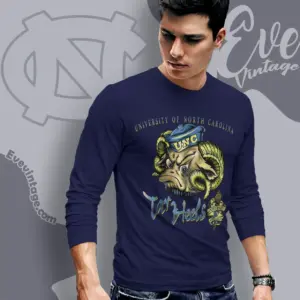 Vintage North Carolina University Unc Tar Heels Long Sleeve Tee