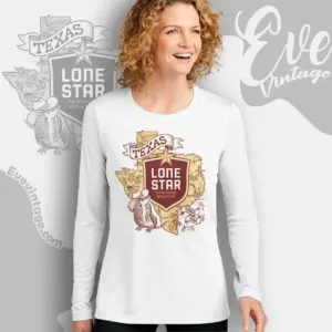 Vintage Pabst Lone Star Texas Map Long Sleeve Tee