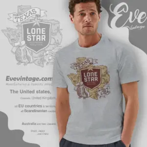 Vintage Pabst Lone Star Texas Map T shirt