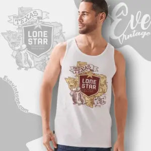 Vintage Pabst Lone Star Texas Map Tank Top Racerback