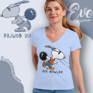Vintage Snoopy Joe Bowler Shirt V Neck TShirt