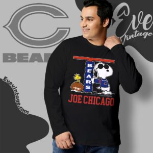 Vintage Snoopy Joe Chicago Bears Shirt Long Sleeve Tee