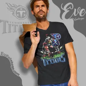 Vintage Tennessee Titans Mascot V Neck TShirt