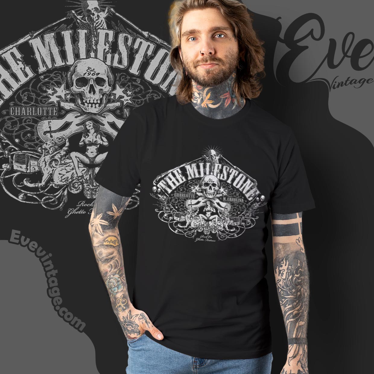 Vintage The Milestone Charlotte Rock Club Shirt – NC Dive Bar Tee Vintage The Milestone Charlotte Rock Club Shirt – NC Dive Bar Tee