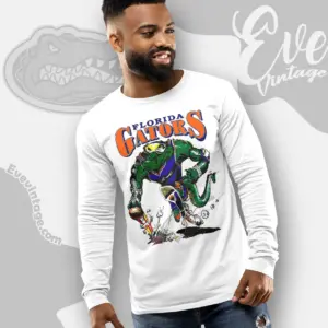 Vintage Uf Florida Gators Basketball Mascot Long Sleeve Tee