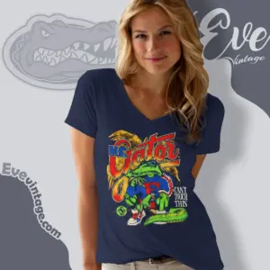 Vintage Uf Florida Gators Mascot V Neck TShirt