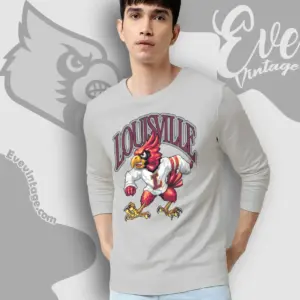 Vintage Uofl Louisville Cardinals Mascot Long Sleeve Tee